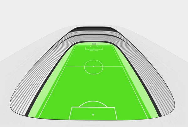 Football stadium fågel perspektiv Visa design på vit — Stock vektor