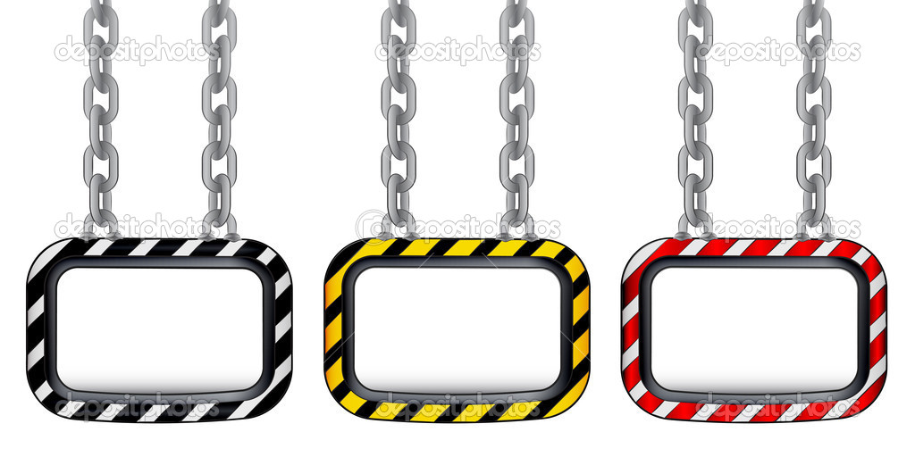 isolated hanged chain board striped collection vector
