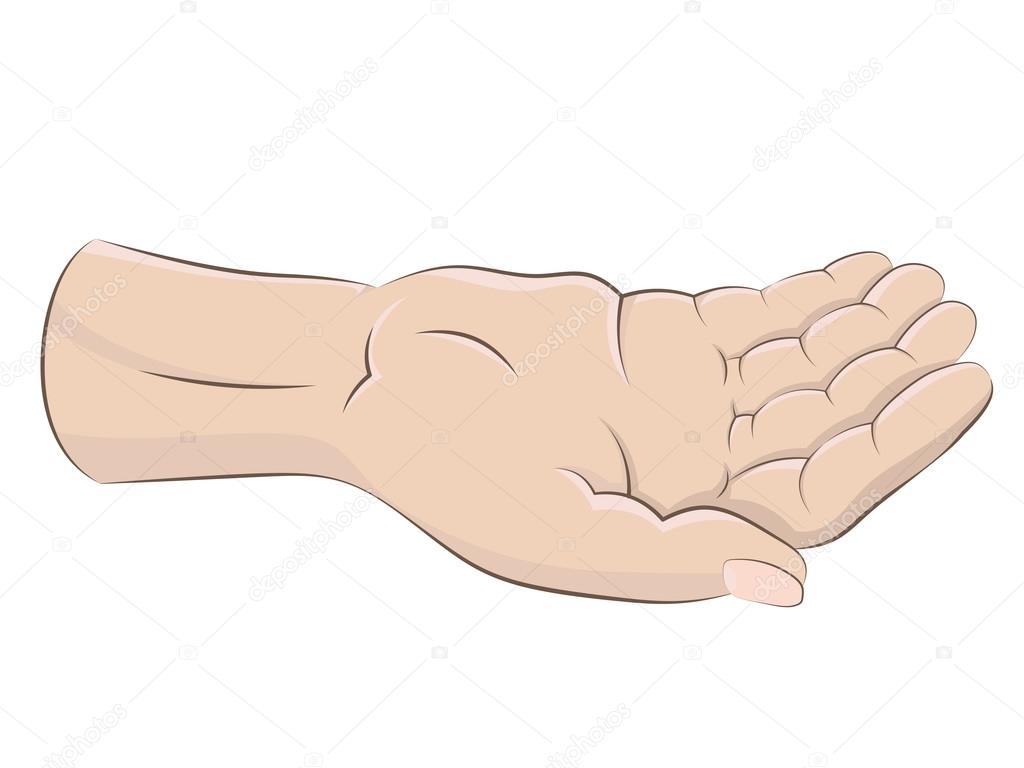 isolated empty human hand drawing vector