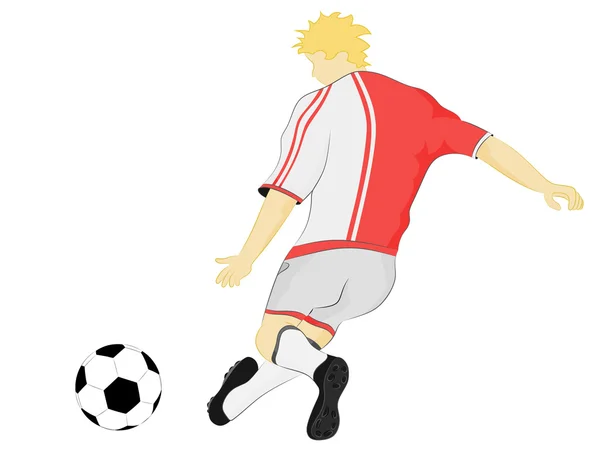 Robe rouge joueur de football — Image vectorielle