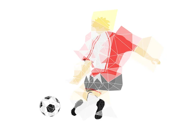Fußballspieler im roten Dress — Stockvektor