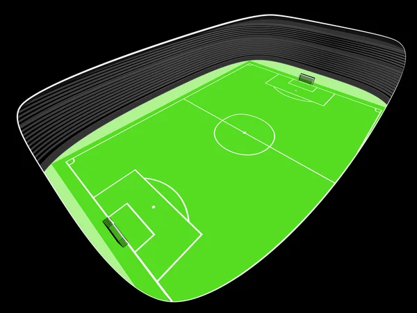 Voetbal stadion vogel perspectief weergave — Stockvector