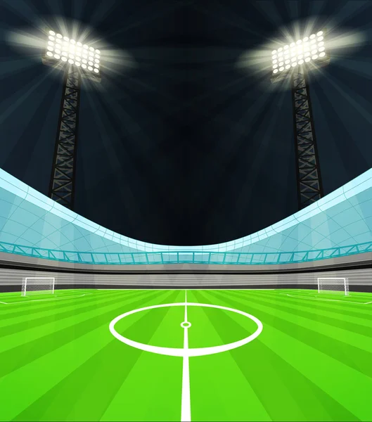 Stade vue du milieu de terrain — Image vectorielle