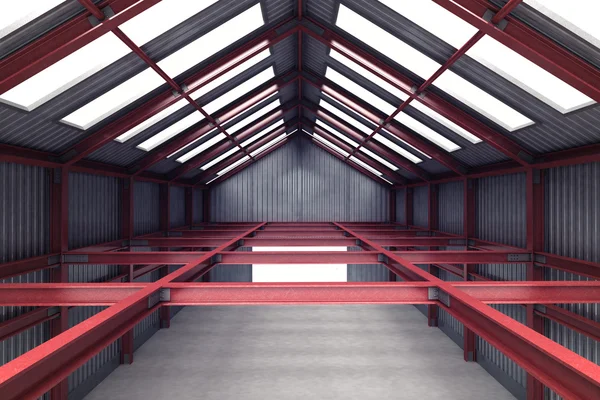 Red steel industrial building — Stock Photo, Image