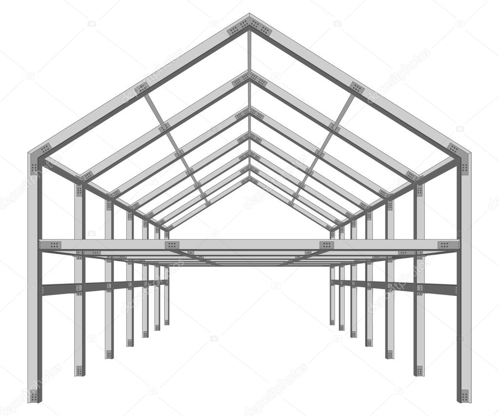 Steel frame building project scheme