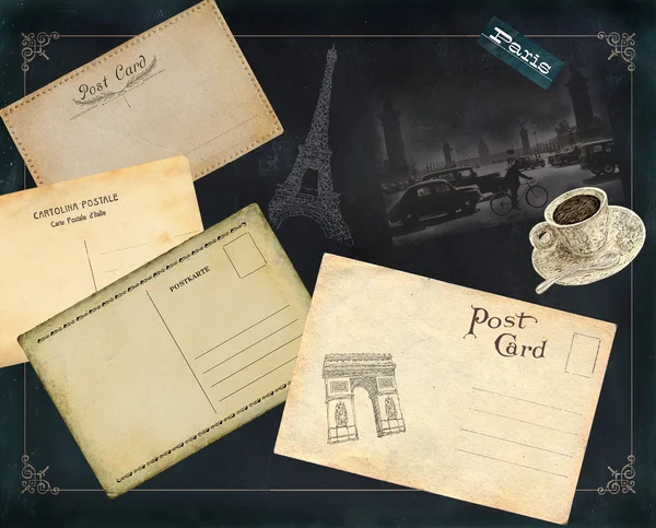 Old postcards set — Stock Photo, Image