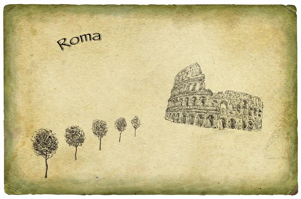 Roma view postcard — Stock Photo, Image