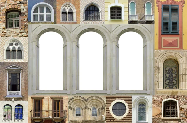 Set de ventanas antiguas —  Fotos de Stock