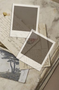 Old postcards with frames clipart