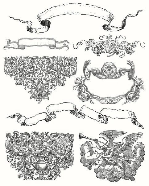 Cartouche set illustration — Stock Photo, Image