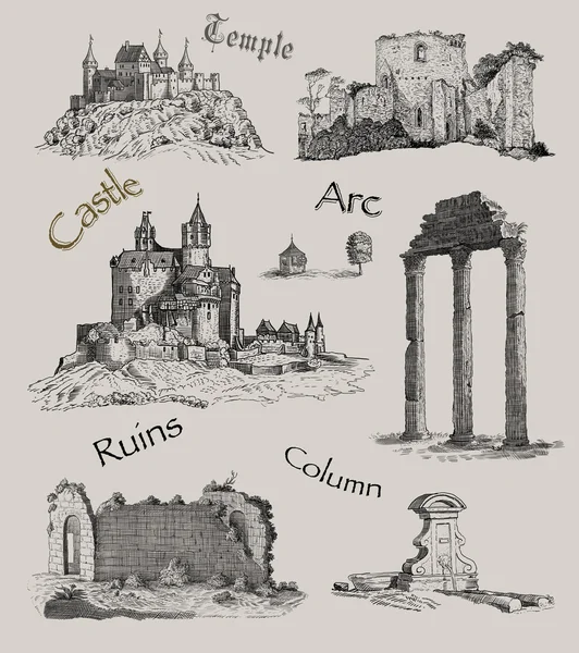 Illustrazione città vecchia — Foto Stock