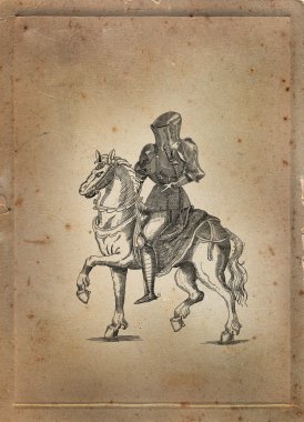 eski knight illüstrasyon
