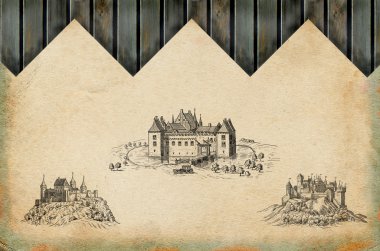 Eski kale illüstrasyon