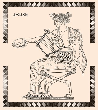 Old greek god apollon clipart