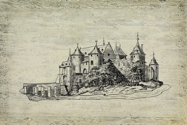 Starý hrad ilustrace — Stock fotografie