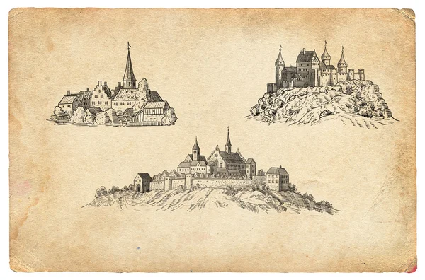 Vecchio castello illustrazione — Foto Stock