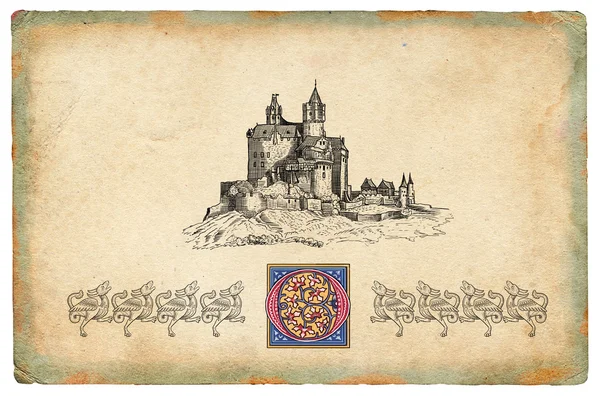 Παλιό κάστρο εικονογράφηση — Φωτογραφία Αρχείου
