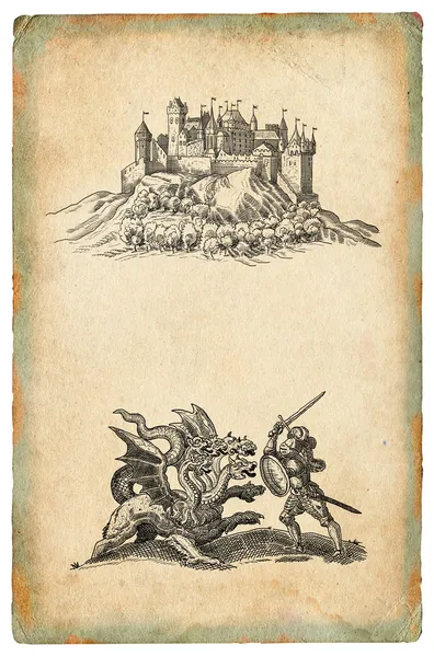 A régi kastély illusztráció — Stock Fotó