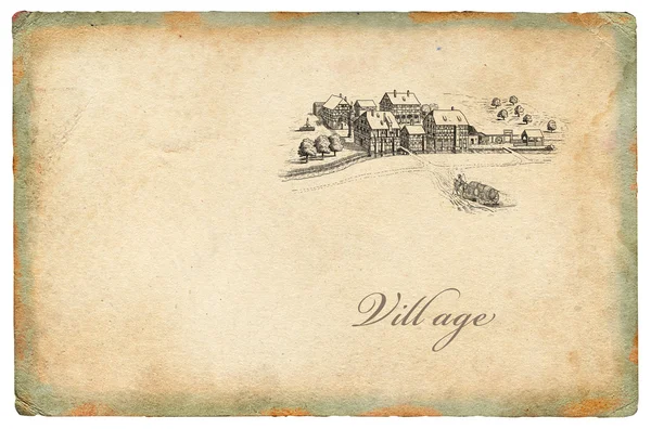 Oude dorp illustratie — Stockfoto