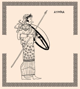 Old greek goddess athena clipart