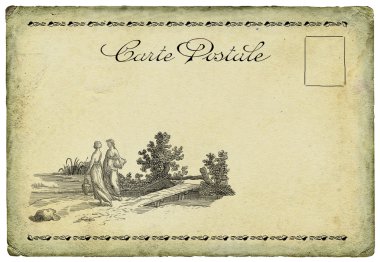 eski kartpostal illüstrasyon