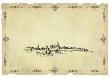 Eski kale illüstrasyon