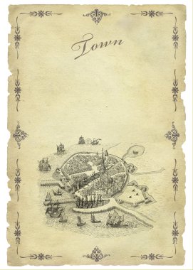 Eski kale illüstrasyon