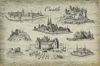 Eski kale illüstrasyon