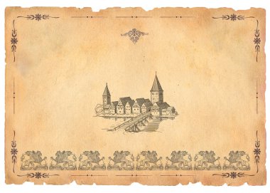 Eski kale illüstrasyon