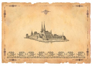 Eski kale illüstrasyon