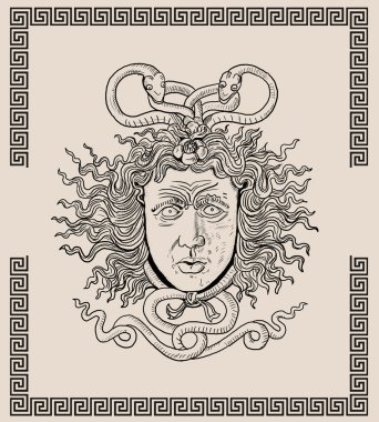 Medusa gorgona illüstrasyon