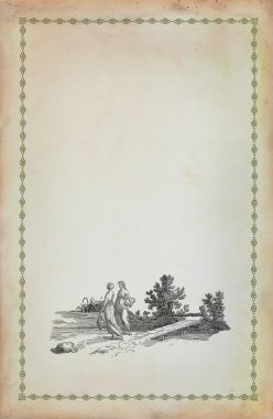 eski nehir illüstrasyon