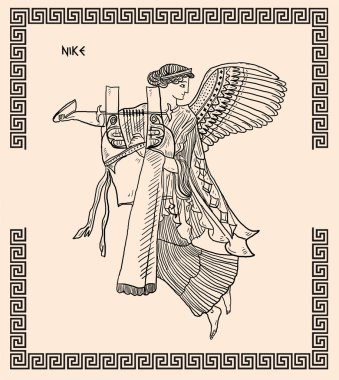 Old greek goddess nike clipart