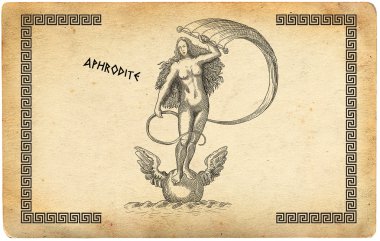 Old greek goddess aphrodite clipart