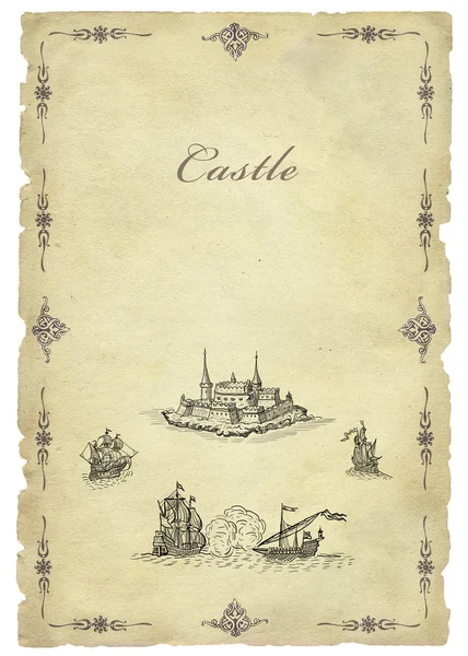 Stary zamek ilustracja — Zdjęcie stockowe