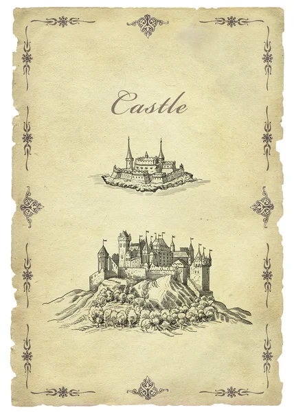 Vecchio castello illustrazione — Foto Stock