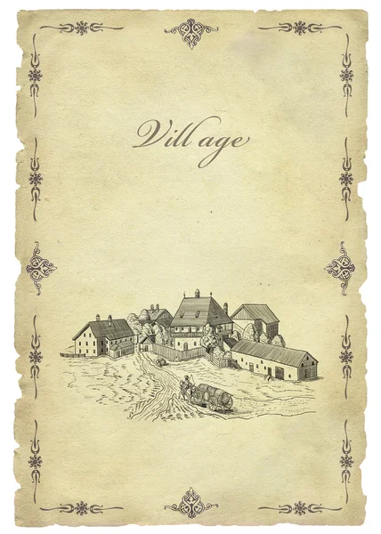 Old village illustration — Stock Photo, Image