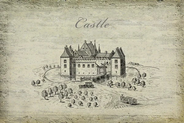A régi kastély illusztráció — Stock Fotó