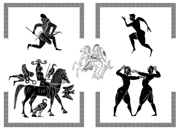 Gamla grekiska set illustration — Stockfoto