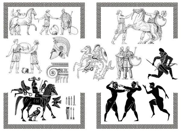Oude Griekse instellen illustratie — Stockfoto