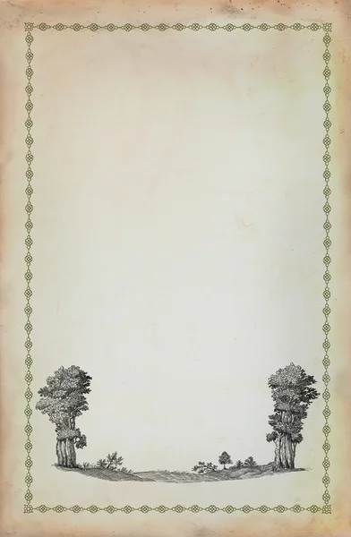 Starý strom ilustrace — Stock fotografie