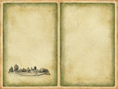 eski köy illüstrasyon