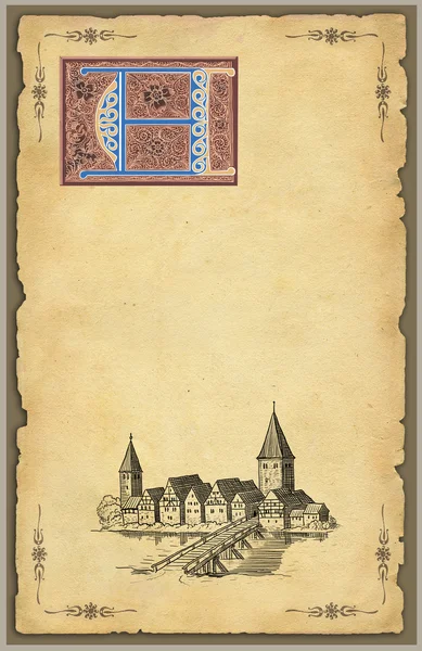 Старая иллюстрация замка — стоковое фото