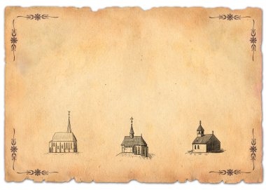 eski köy illüstrasyon