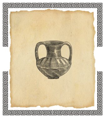 Old greek amphora illustration clipart
