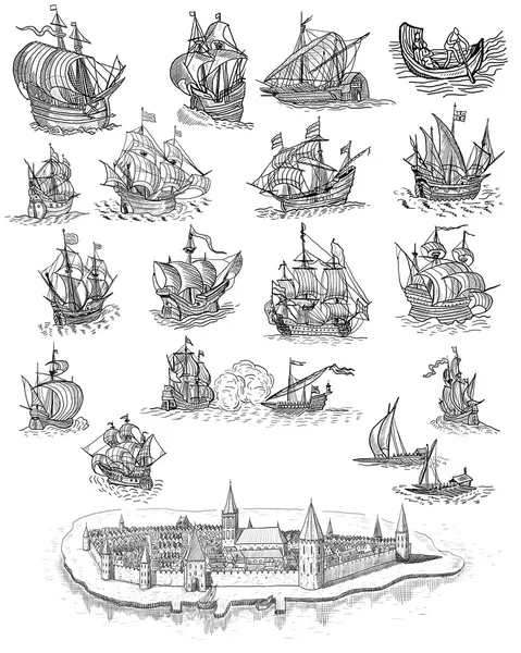 Iconos de mapa pirata viejo — Foto de Stock