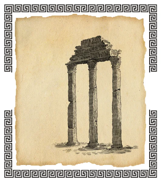 Стара ілюстрація грецької дуги — стокове фото