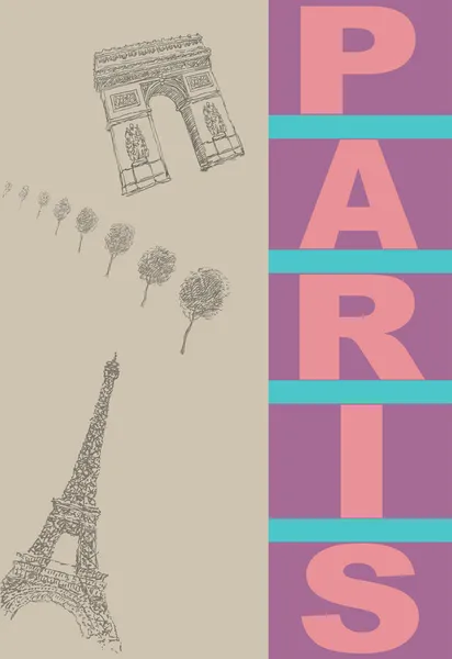 Paryż ilustracja tematu w stylu retro — Zdjęcie stockowe