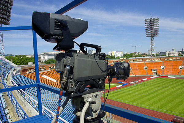 Video camera on stadium