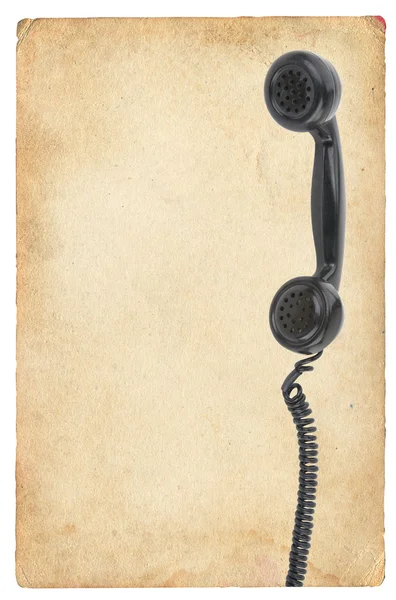 Gamla vintage telefon på papper — Stockfoto